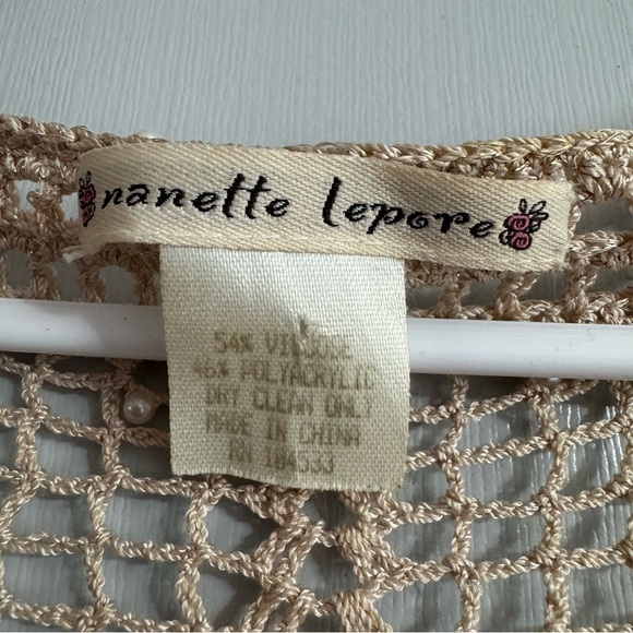 Nanette Lepore Tan Crochet Shawl - Picture 6 of 9